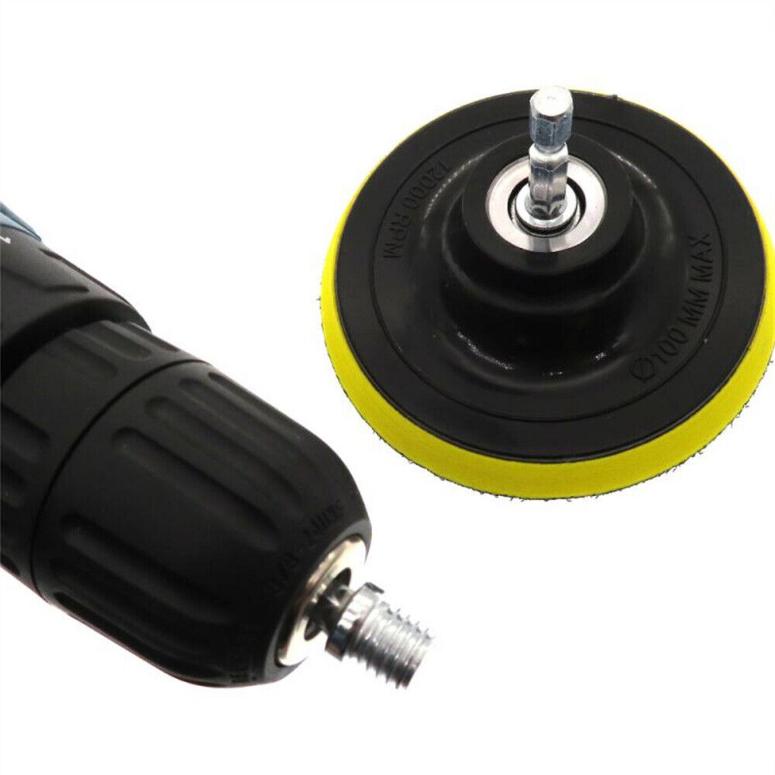 M10 M14 Thread to Power Drill Adapter 1/4″ Hex Shank for Backing Pads Polishing