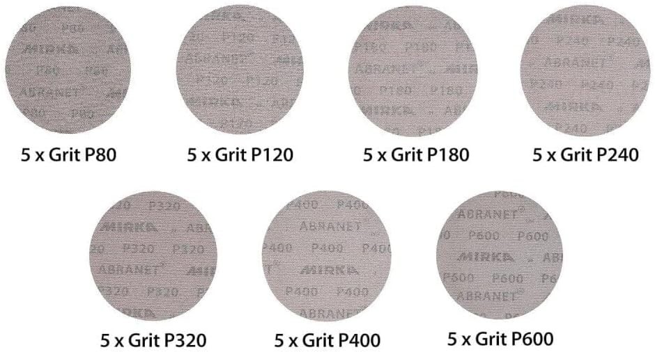 Abranet 6″ Hook and Loop Sanding Discs 35pc Set – Multi-Grit