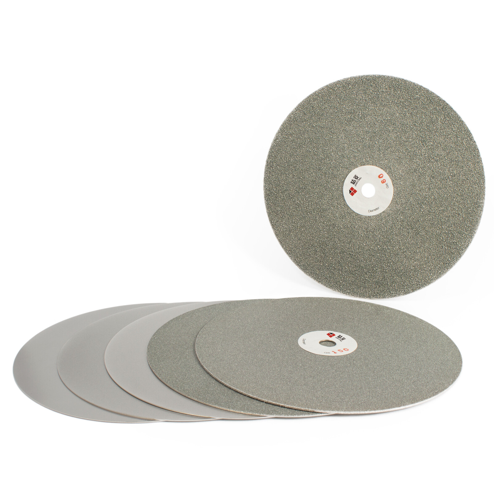 7Pcs 6″ inch Diamond Grinding Disc Grit 80-3000 Set Flat Lap Disk Coated
