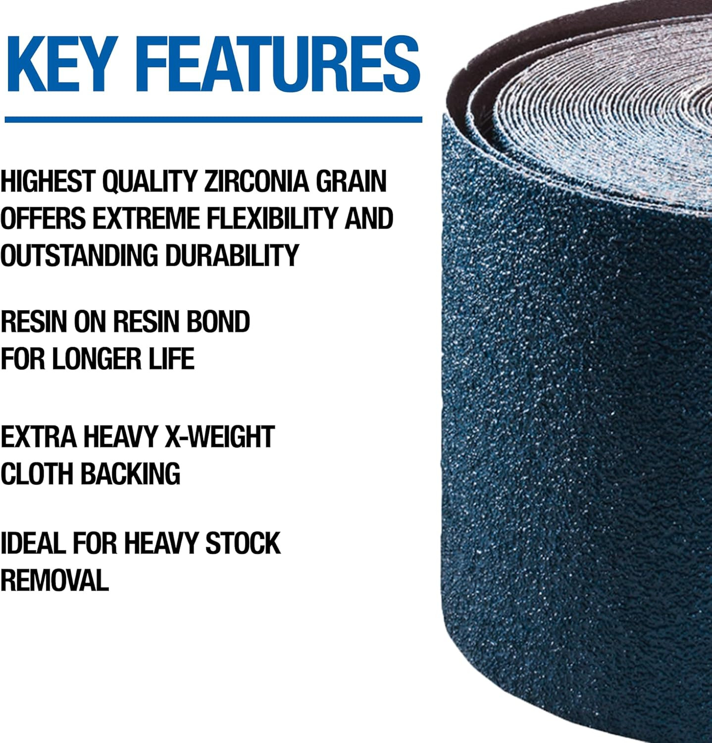 Mercer Industries 402024 Zirconia Cloth Floor Sanding Roll, 8″ X 25 Yd, Grit 24X