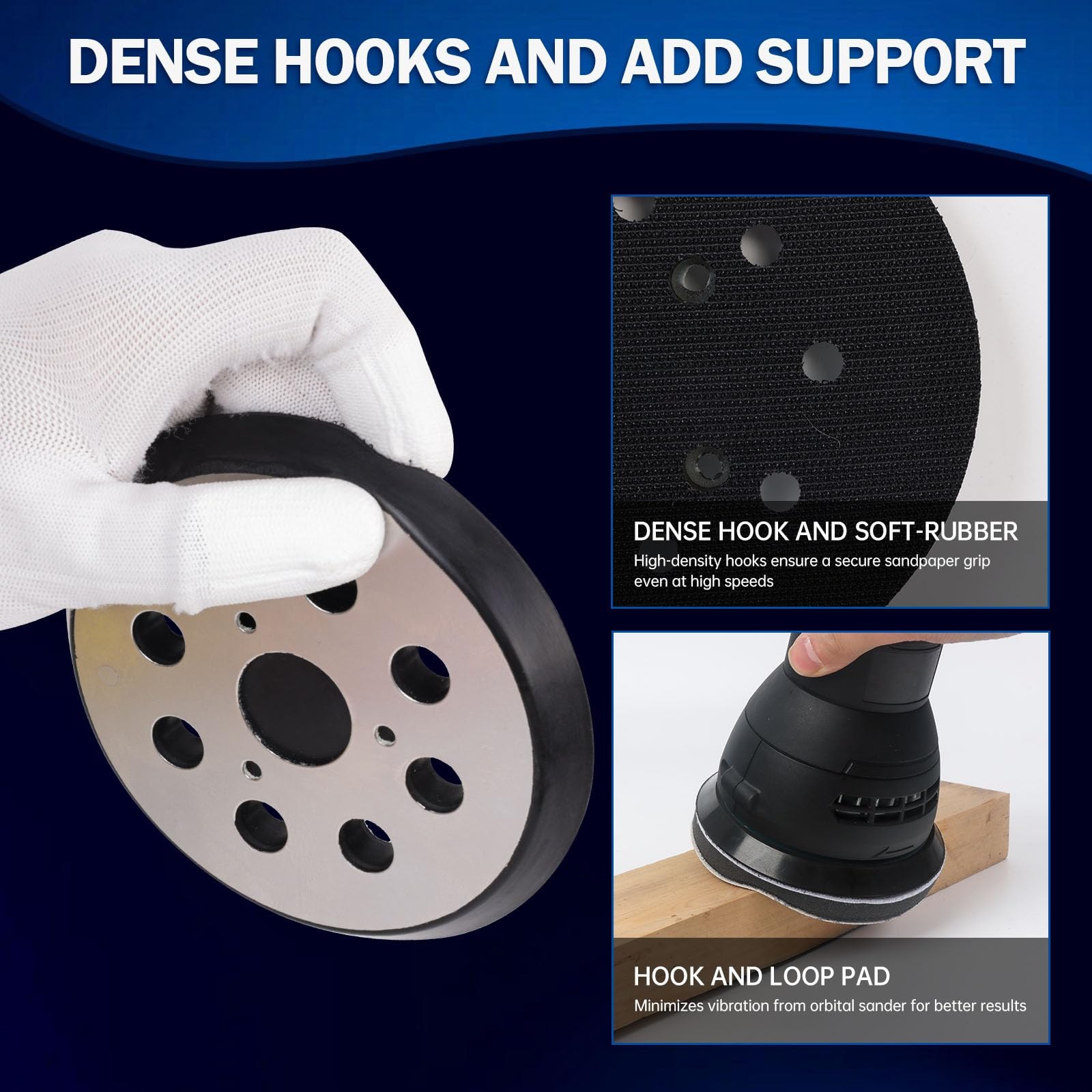 Upgraded Orbital Sander Replacement Pad for DeWalt D26451 D26453 D26450, 5 in…