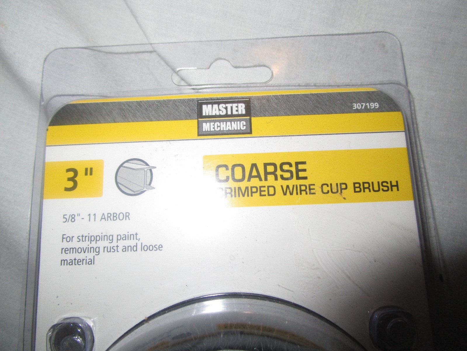 Master Mechanic 3″ Course Crimped Wire Cup Brush 307199. 5-8″-11 Arbor
