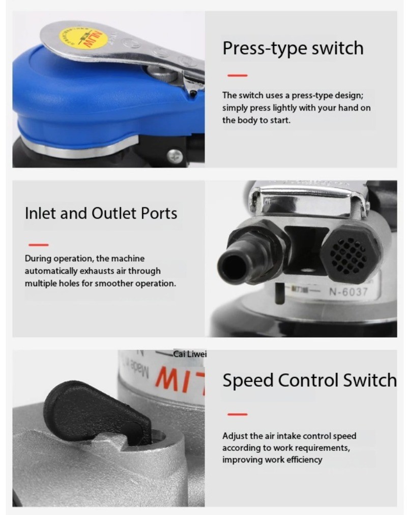 Sander, Polisher, Pneumatic Sander, Air-powered Dry Sander, Waxing Machine