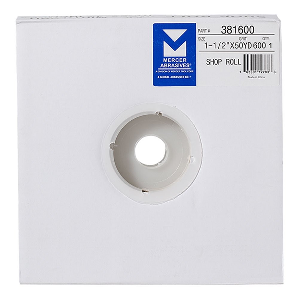 Mercer Industries 381600-1-1/2 x 50 yards Shop Roll, 600 Grit