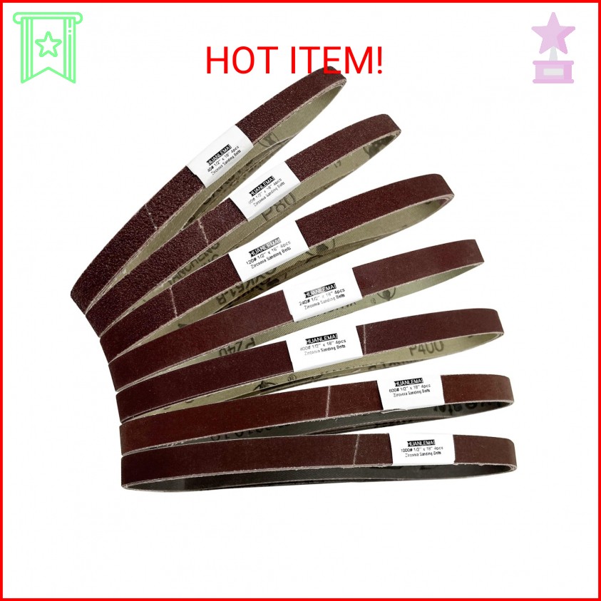 28 Pcs 1/2″ x 18″ Inch Sanding Belts Set, 4 Each of 40 80 120 240 400 600 1000 G