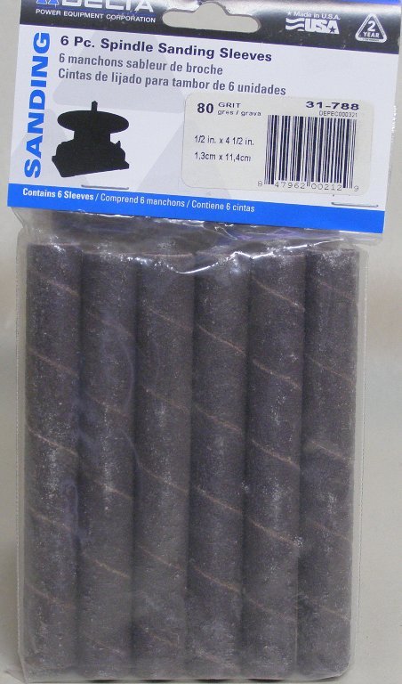 Delta 31-788 1/2″ Sanding Sleeves 4 1/2″ 80 grit (pkg/6)
