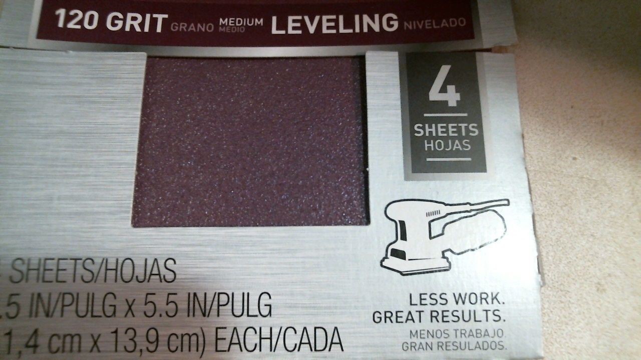 3M SandBlaster 9664SB-ES 1/4 Clip-On Sanding Sheet 120 Grit, 4 Sheets, FS