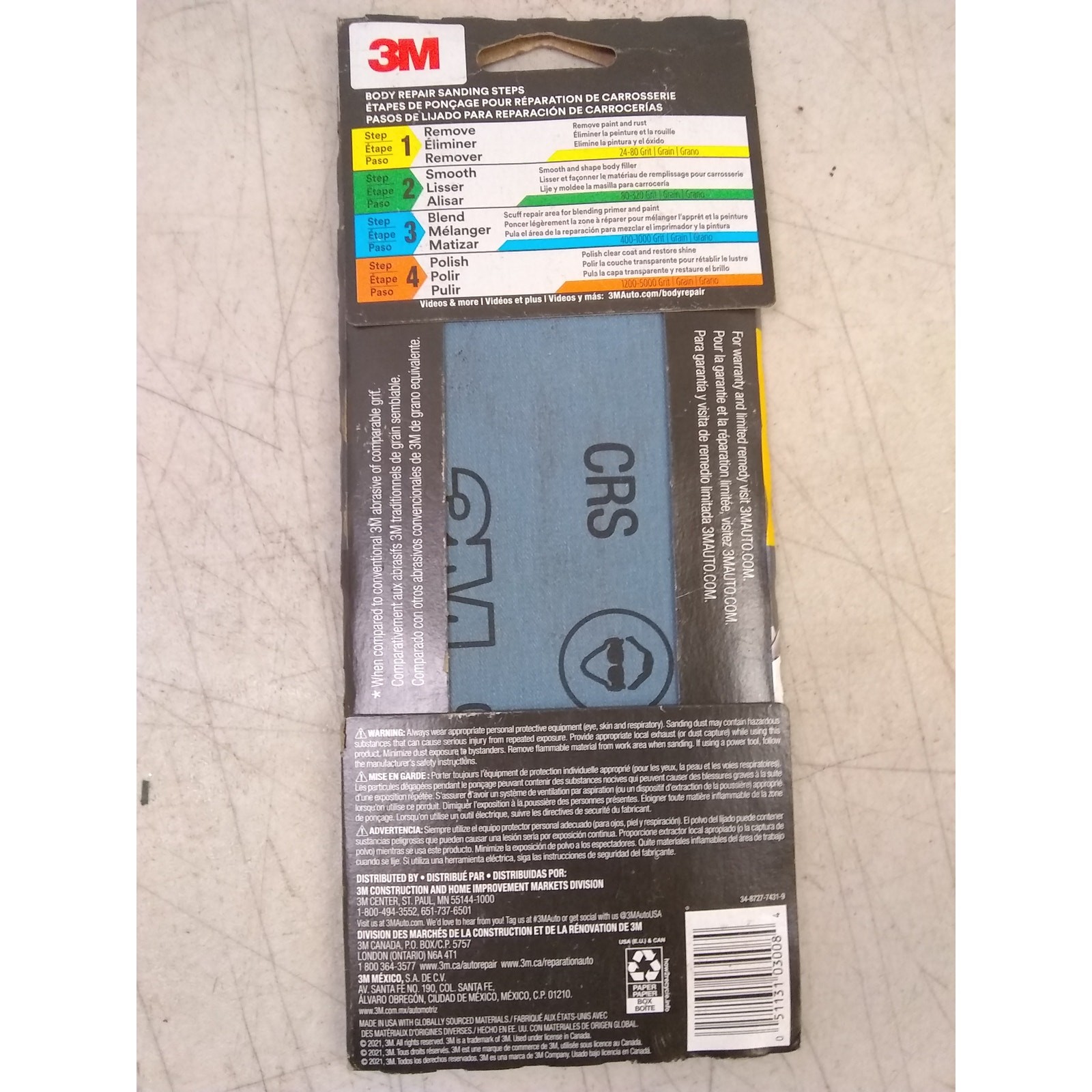 3-Packs-of-6 3M Durable Emery Cloth Rust Remover Sandpaper 3-2/3″ x 9″ 03008
