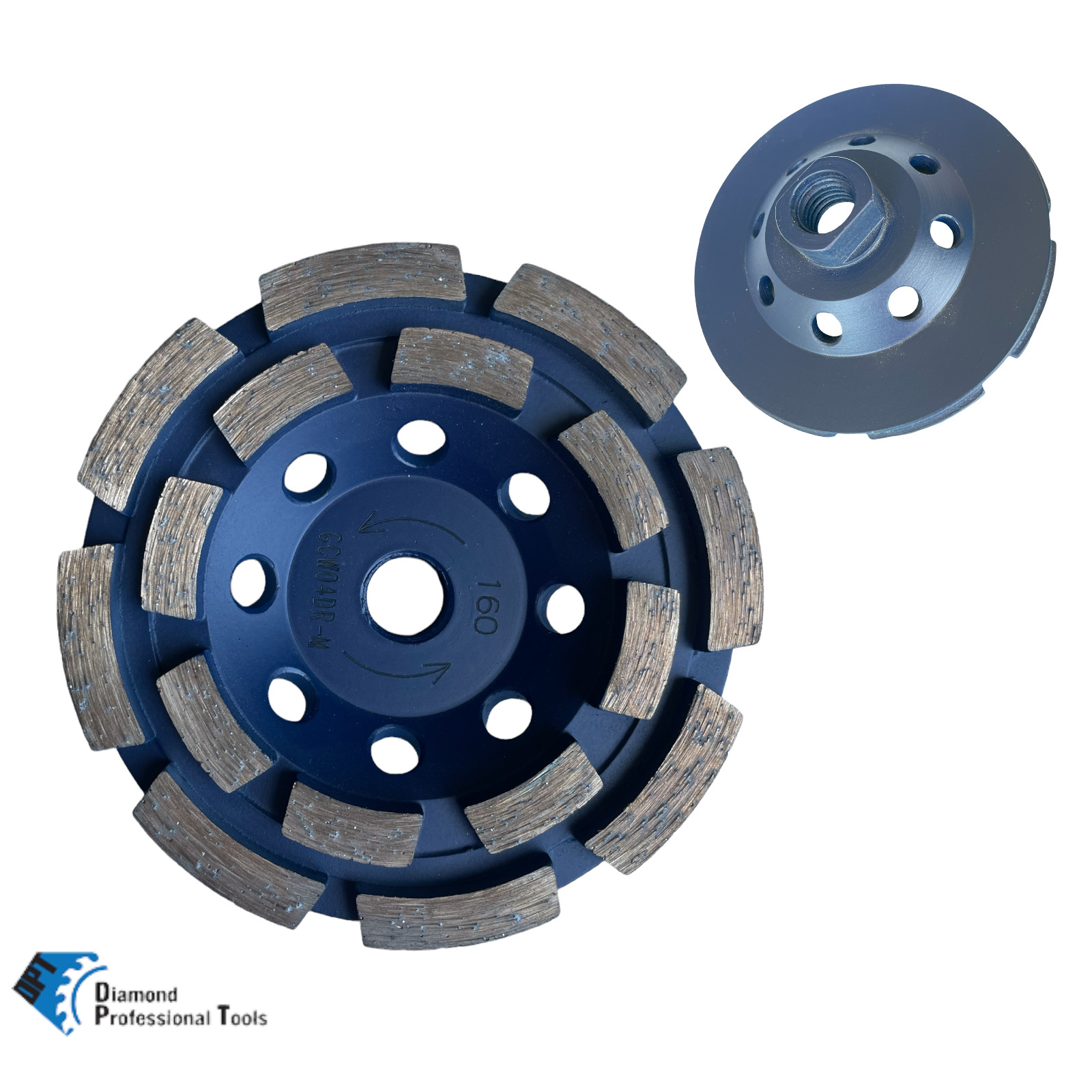 4 Inch Diamond Cup Wheel for Grinding Concrete and Masonry, Double Row
