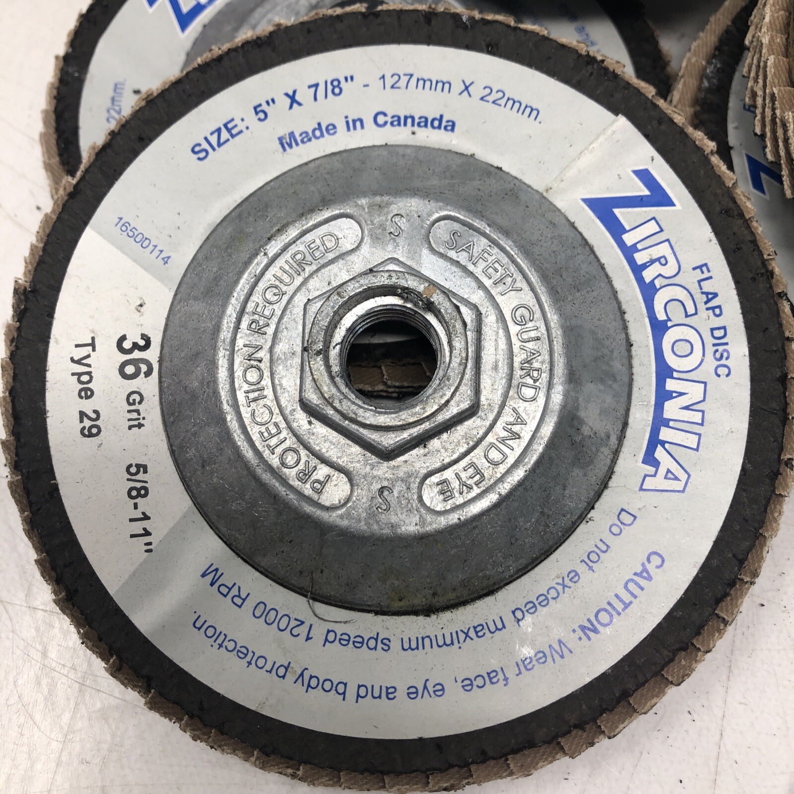 5PC Zirconia Blue Flap Disc Grinding Wheel Size:5″ x 7/8″-127MM x 22MM 36 Grit