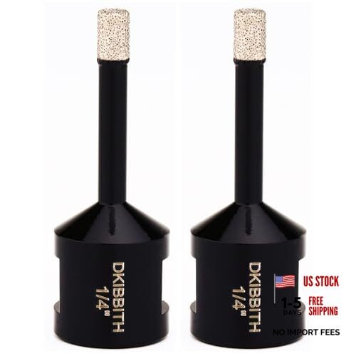 1/4 Inch Dry Diamond Core Drill Bits Set 2 pcs for Ceramic (6 mm) 1/4″ x2pc