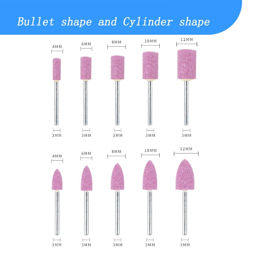 Luo ke 20 Pcs Rotary Grinding Stone Bits, Abrasive Stone Mounted Sharpening T…