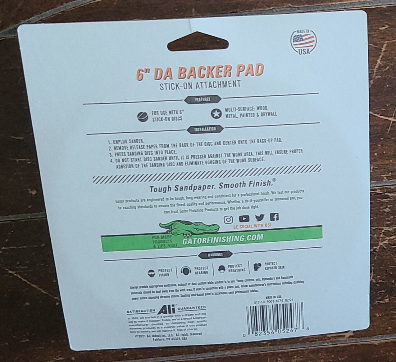 Gator Power 6″ DA Backer Pad Stick-On Attachment: Fits 6″ DA Grinders – #5247