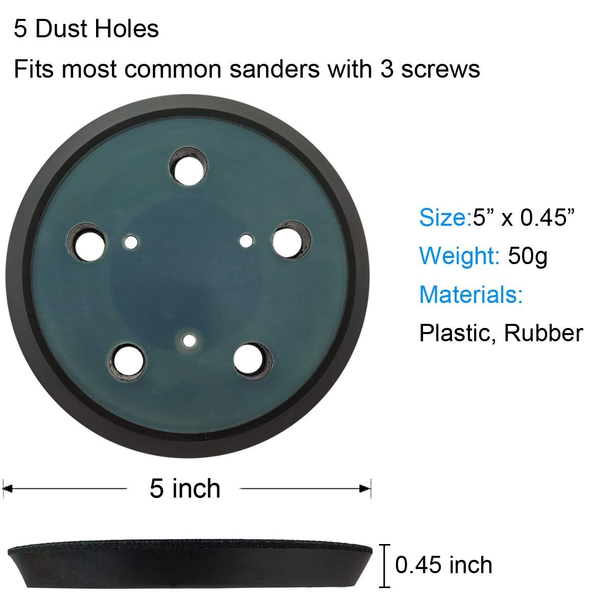 Orbital Sander Pad for Porter Cable, 5 Inch 5 Hole Replacement Orbital Parts for