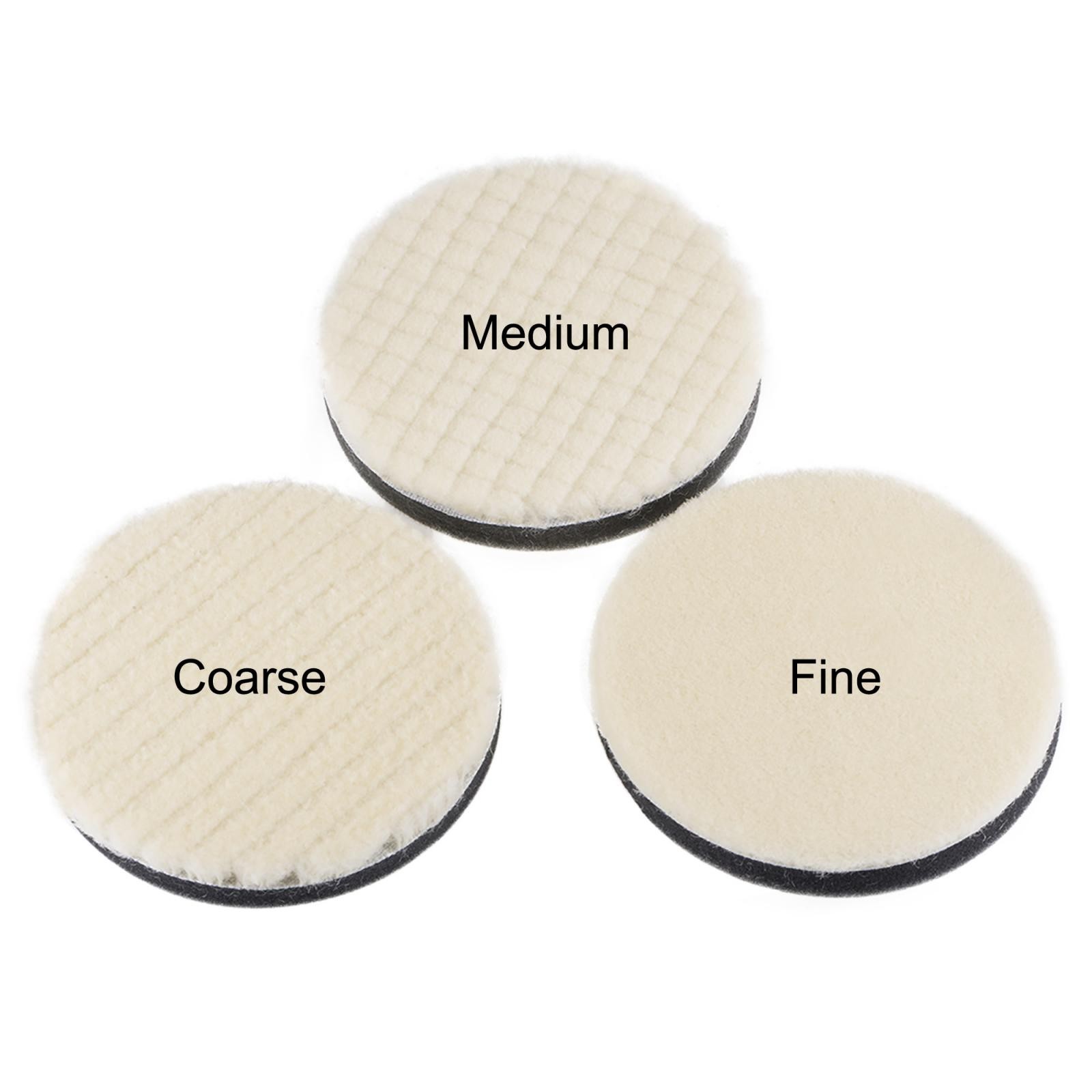 4pcs 2″ Wool Felt Sponge Polishing Pad Hook Loop Buffing Wheel Fine Polishing