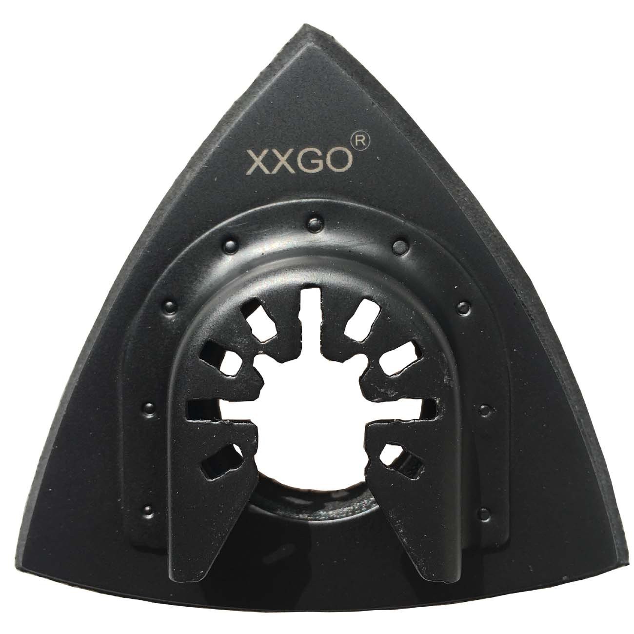XXGO 3 Pcs 3-1/8 Inch 80mm Triangular Triangle Sanding Pad – 3 Pcs, Black