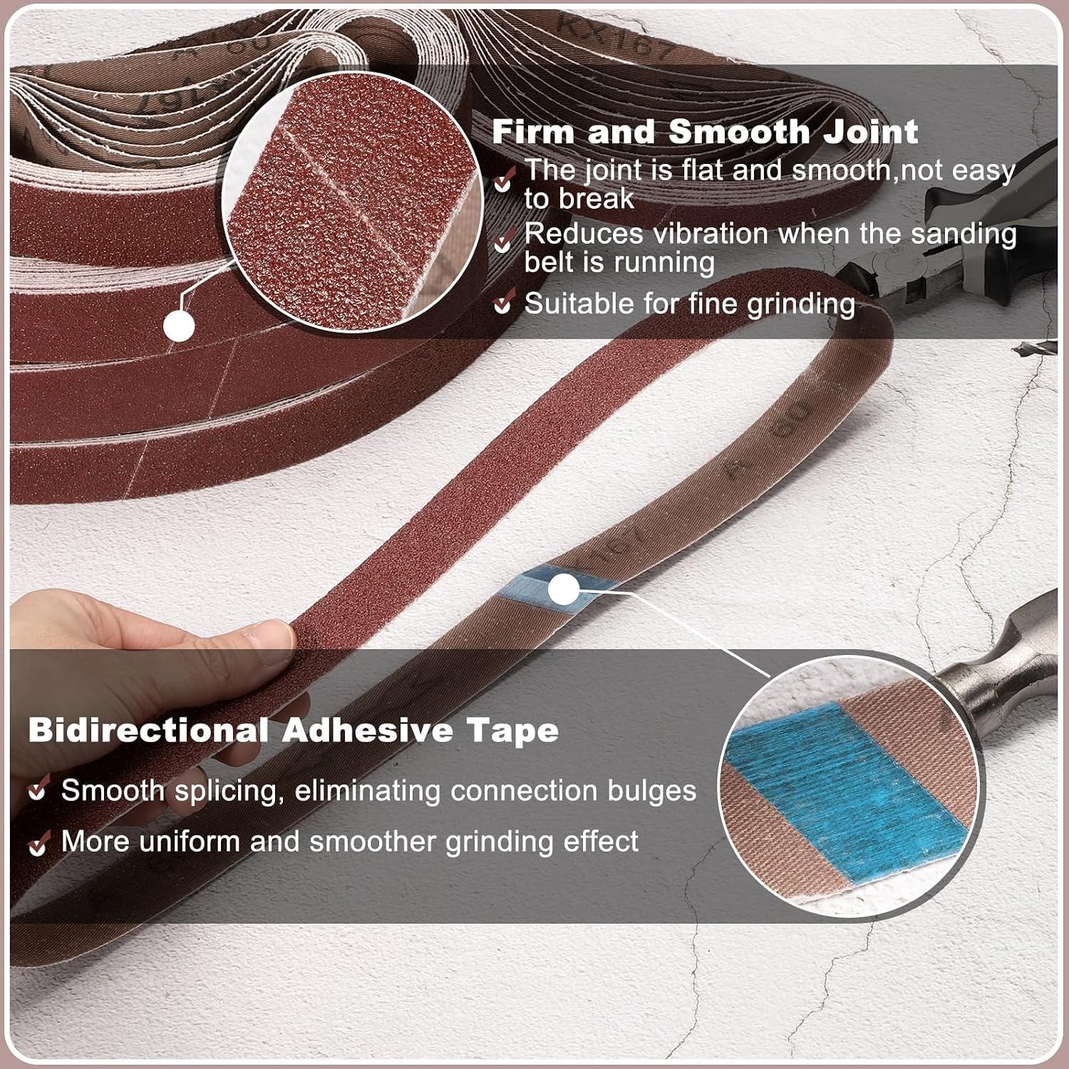 Versatile 3/4 x 20 1/2 Inch 80 Grit Aluminum Sanding Belts for Wood & Metal Work