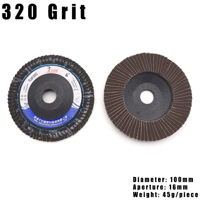 4” 100 x 16mm Flap Grinding Sanding Disc Angle Wheel Grinder 60 80 240 320Grit