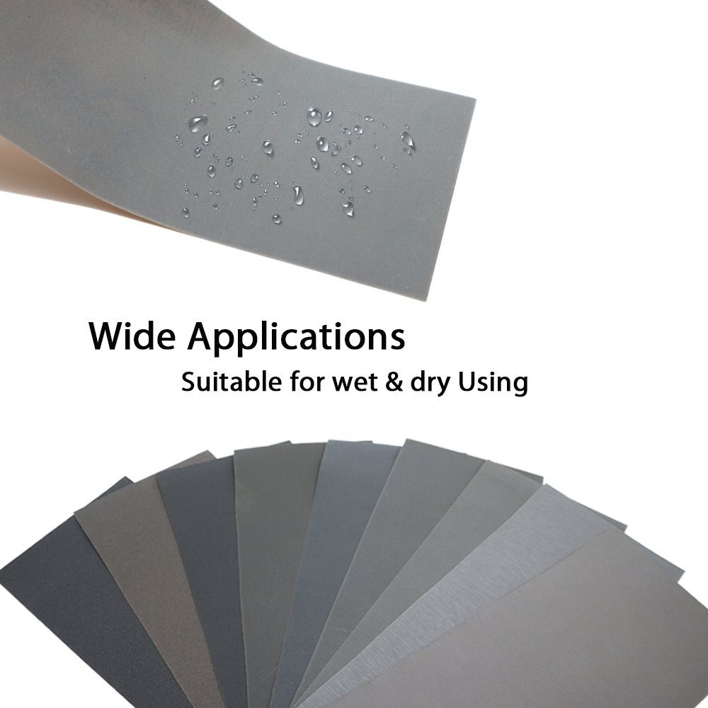 45Pcs Wet Dry Sandpaper Assorted Grits for Automotive & Wood Finishing