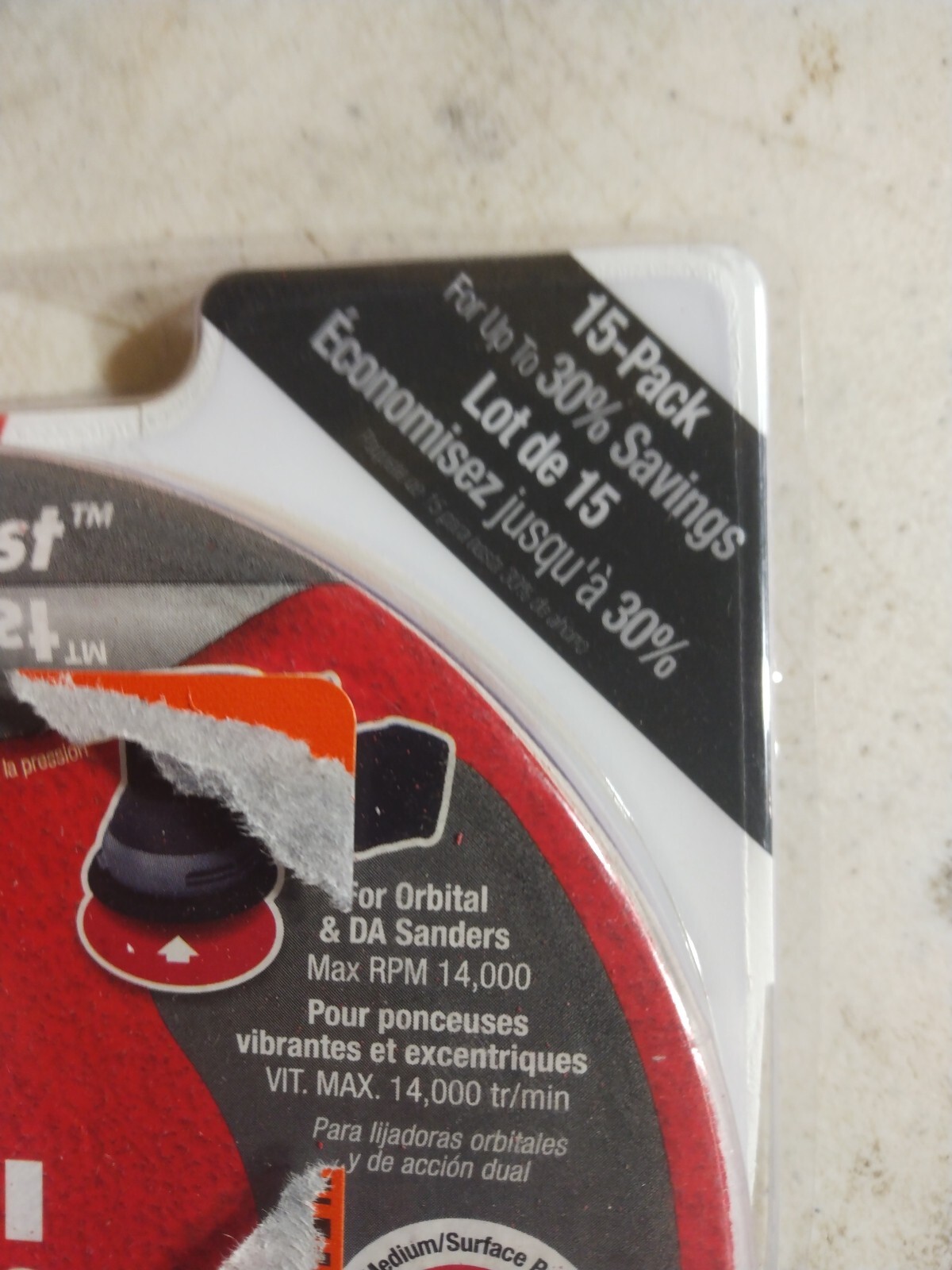 Diablo 5 in. 120-Grit PSA No Hole Sandpaper (15-Pack)