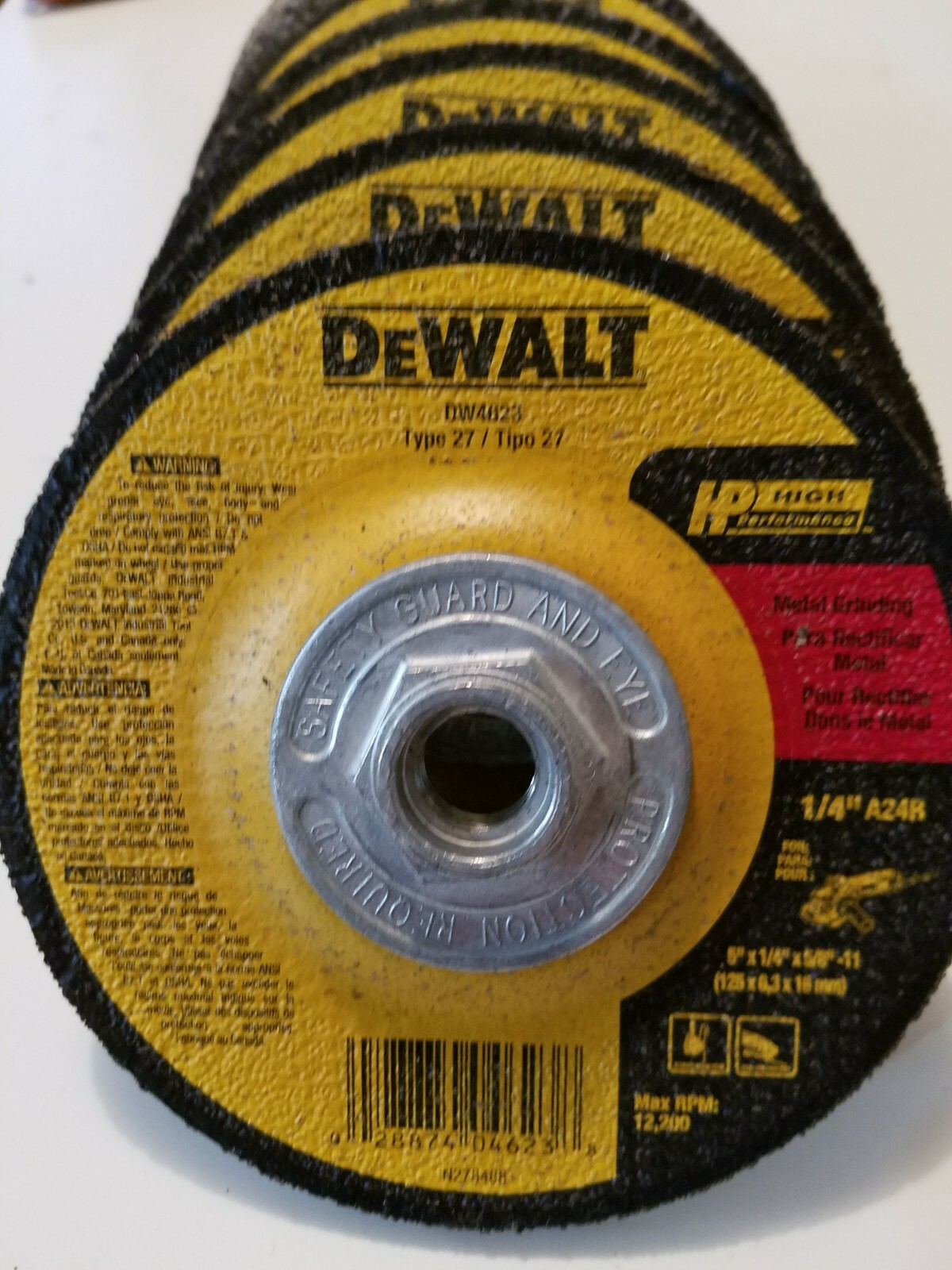 DeWalt DW4623 5″ X 1/4″ X 5/8 – 11 Grinding Wheel. 10 Pack
