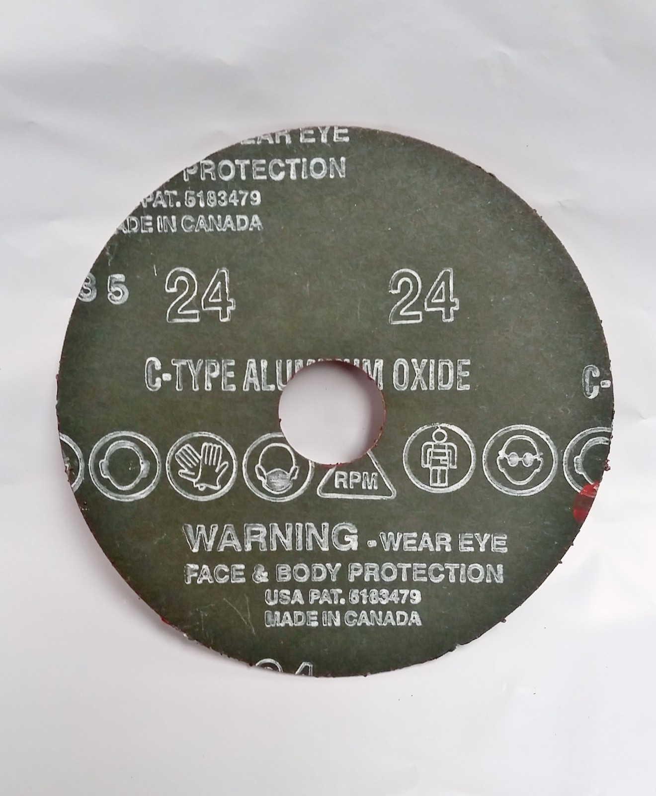 4-1/2″ x 7/8″ Fiber Resin Sanding Disc Aluminum Oxide 24 Grit, LTS, 25 Discs