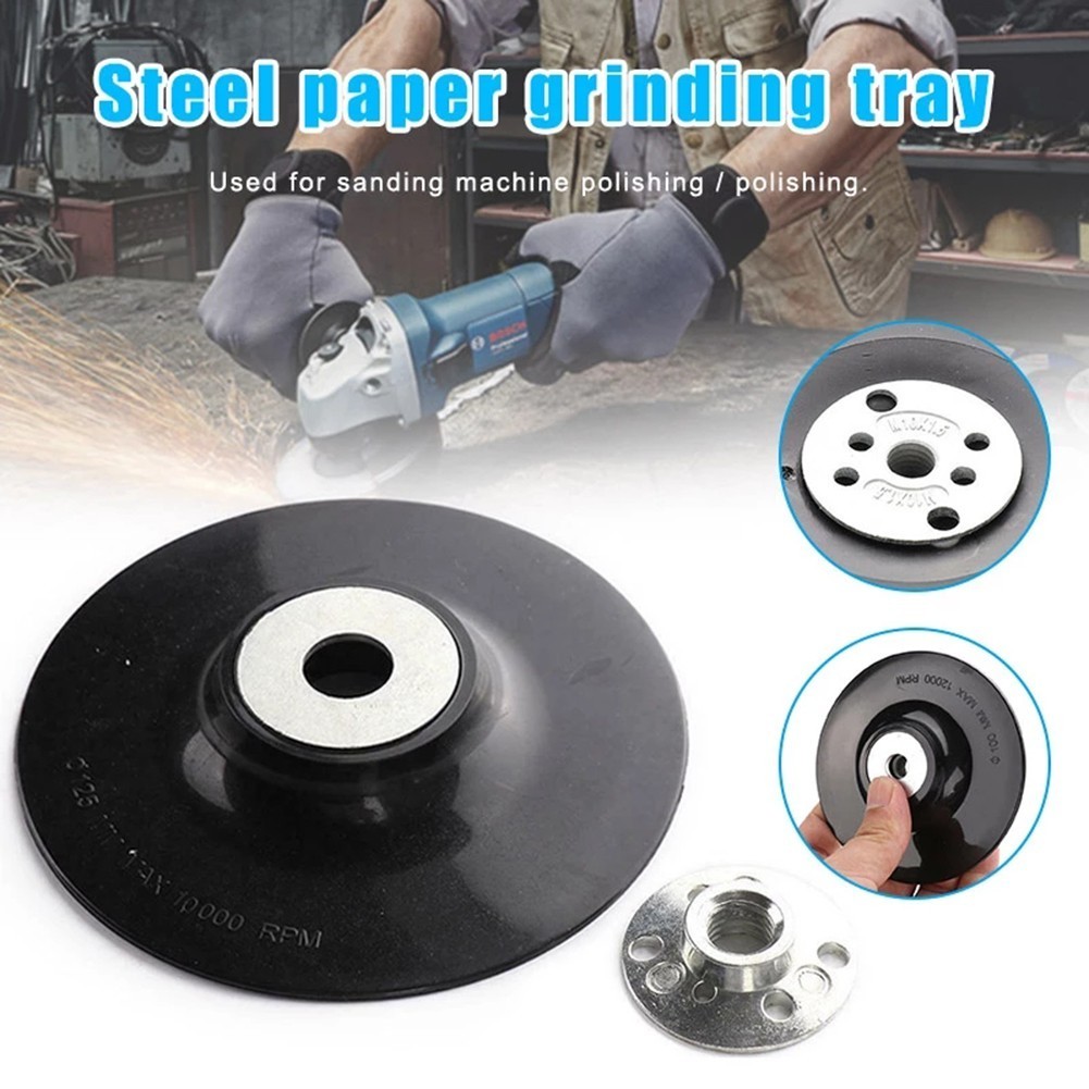 5 125mm Resin Fiber Disc Backing Pad for m14-Thread With Lock Nut For Angle