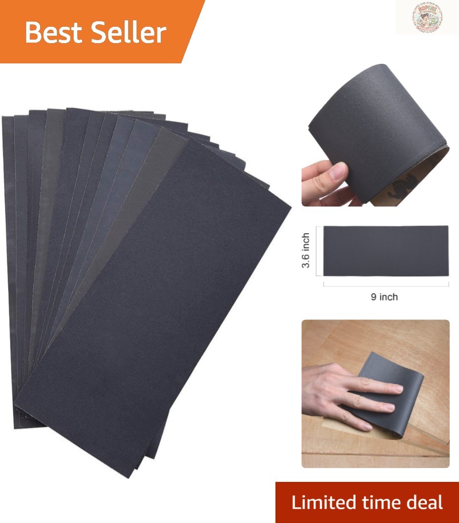 12 Waterproof Sanding Sheets with Grits 400 to 1500 – Ideal for Crafts