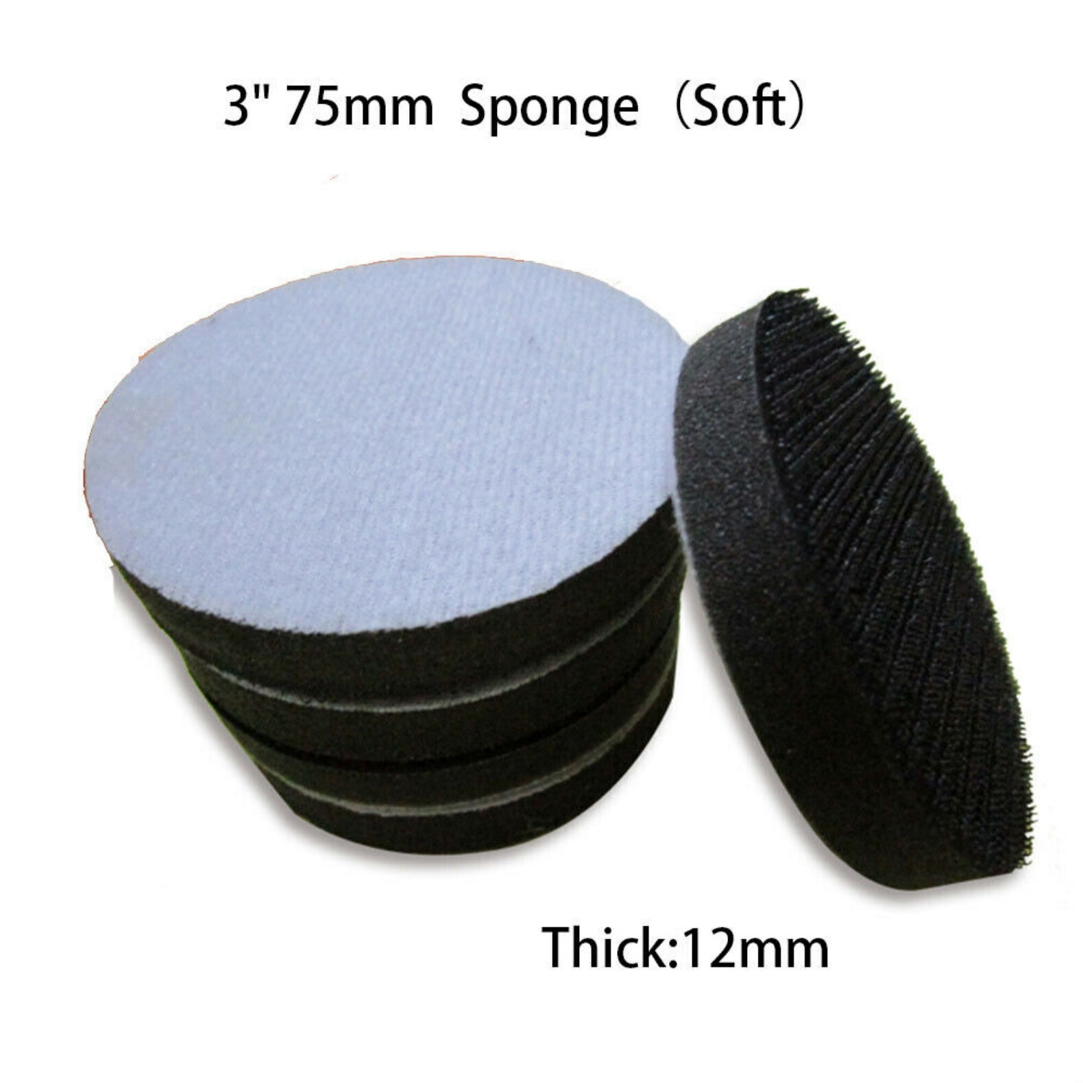 3 in Hook & Loop Sponge Foam Interface Buffer Backing Pad 75mm Sanding Polishing