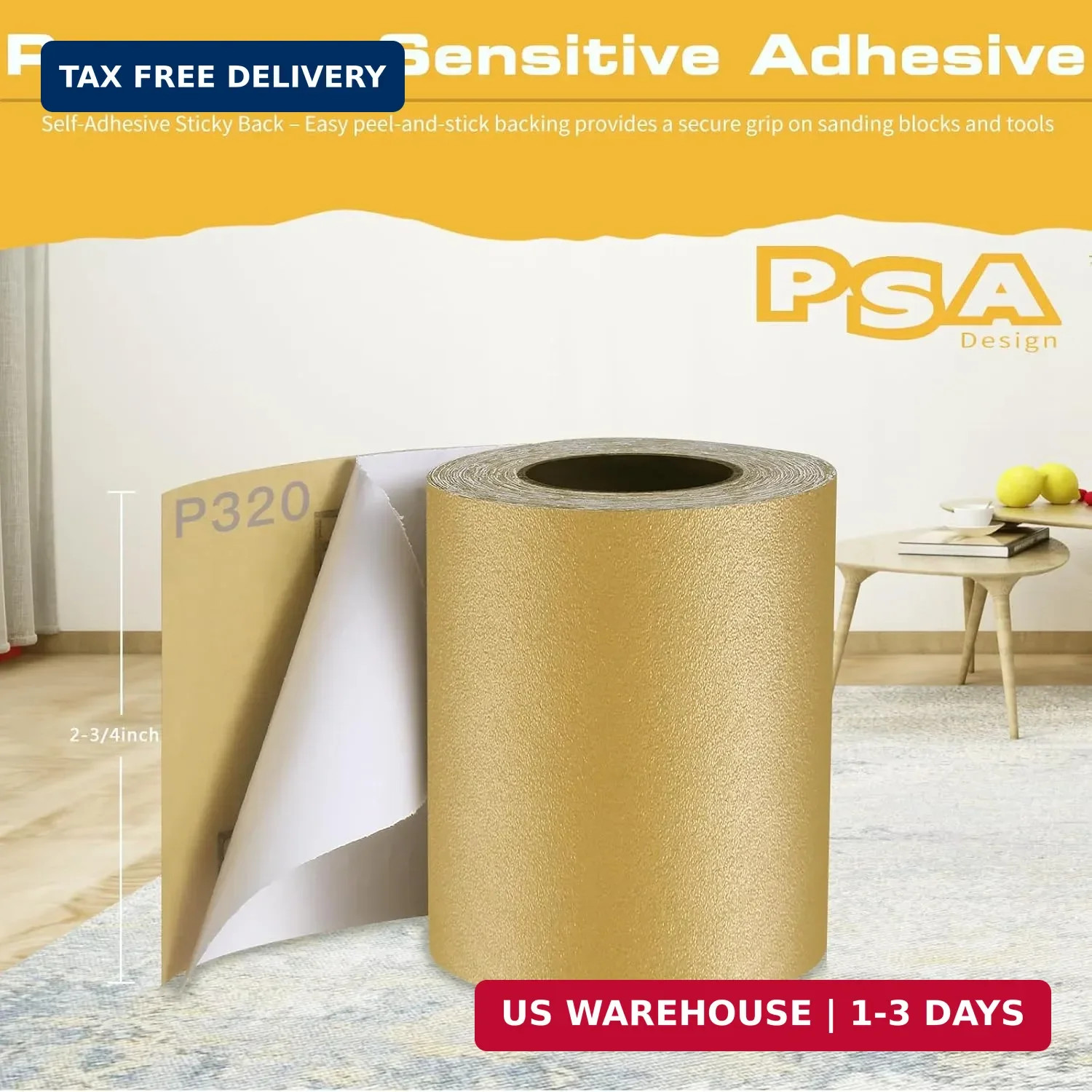 80, 180, 320 Grit PSA Longboard Sandpaper Kit, Total 15 Yards, 2-3/4″ Wide, Cont