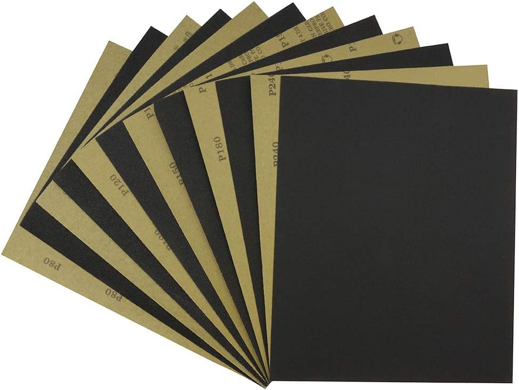 Sandpaper Assortment 80 100 120 150 180 240 Grit 24PCS, Wet Dry Sandpaper Sheets