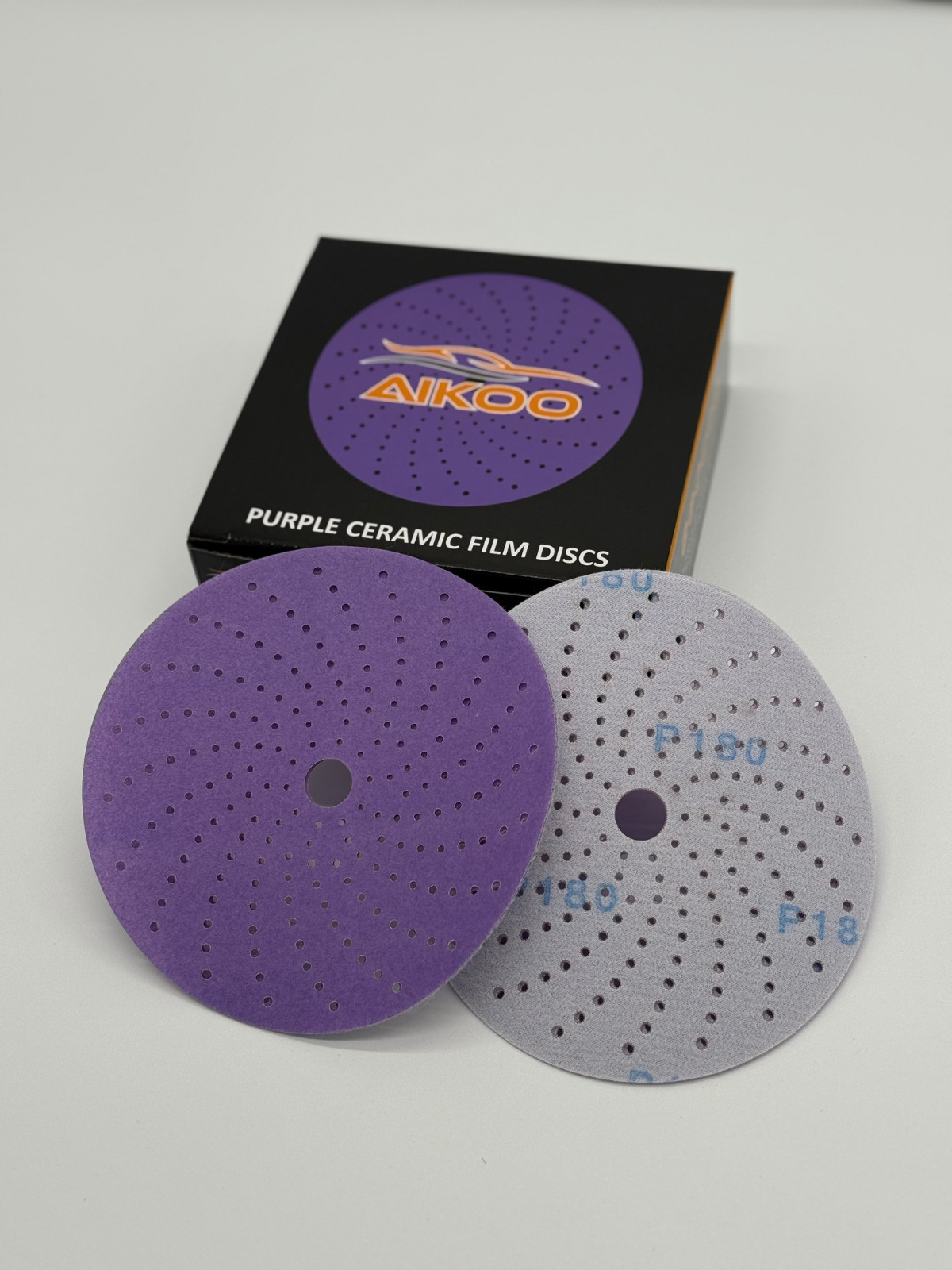 AIKOO 6″ Hook & Loop Ceramic Multi-hole Sanding Discs Orbital DA Sanders Paper