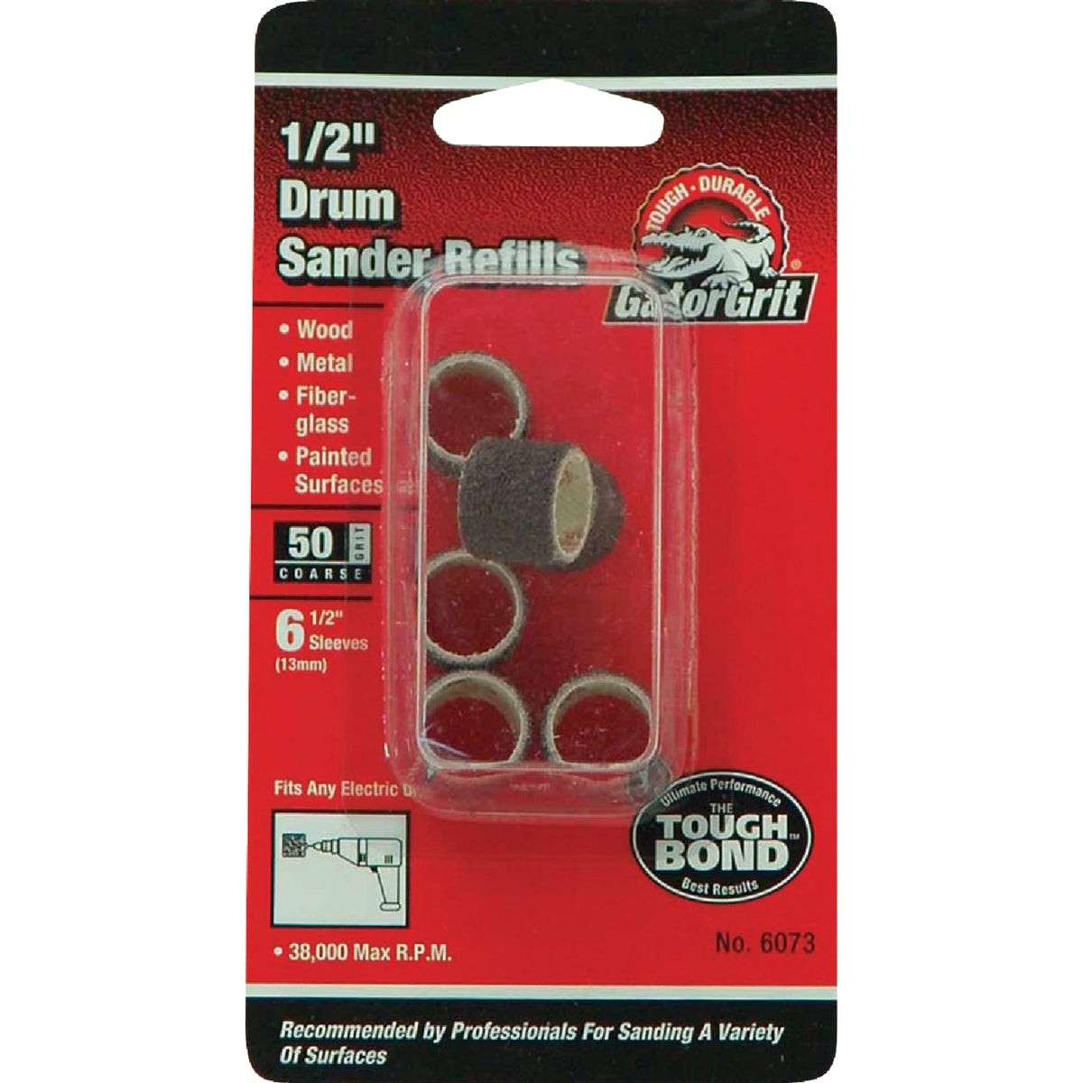 Gator Blade 1/2 In. x 1/2 In. 50 Grit Drum Sander Refills (6-Pack) 6073GA Gator