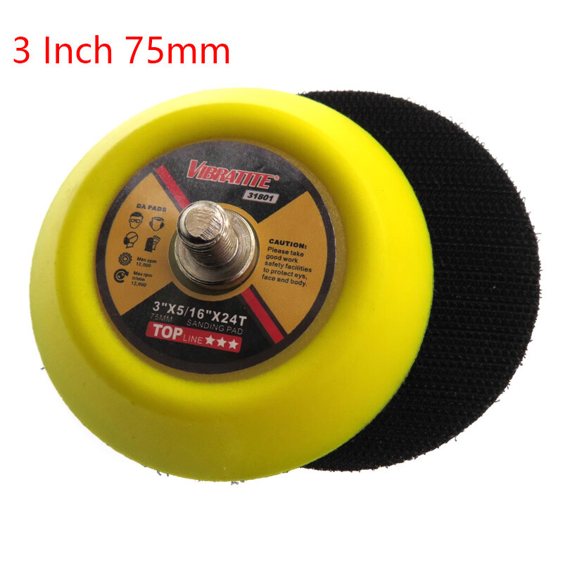 3 Inch 75mm DA Sanding Pad M8 5/16″×24 Hook Loop Backing Sander for Vibratite