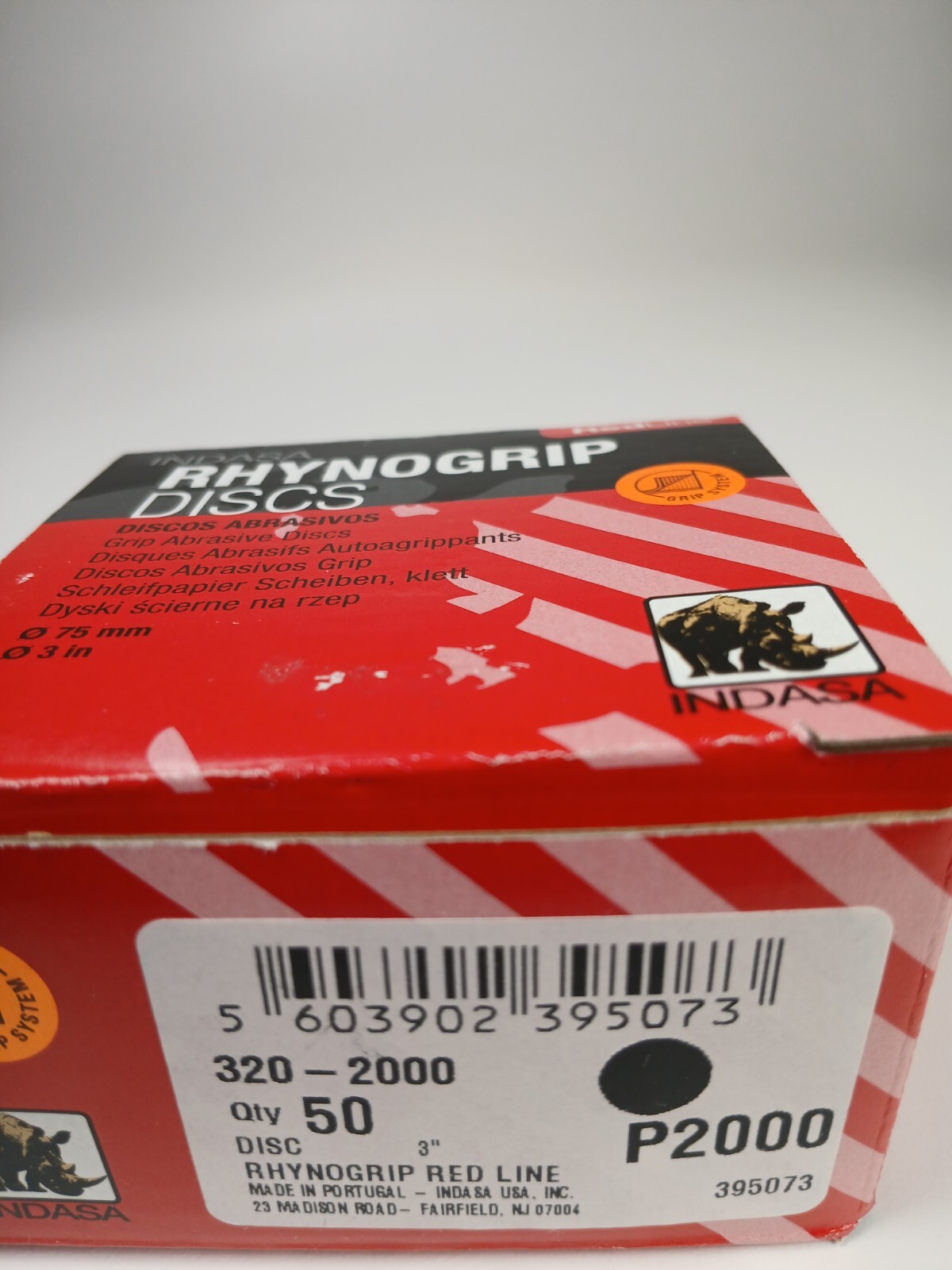 Indasa 3″ Rhynogrip RedLine Solid Sanding Discs, 320 Series, 2000 grit, qty. 50