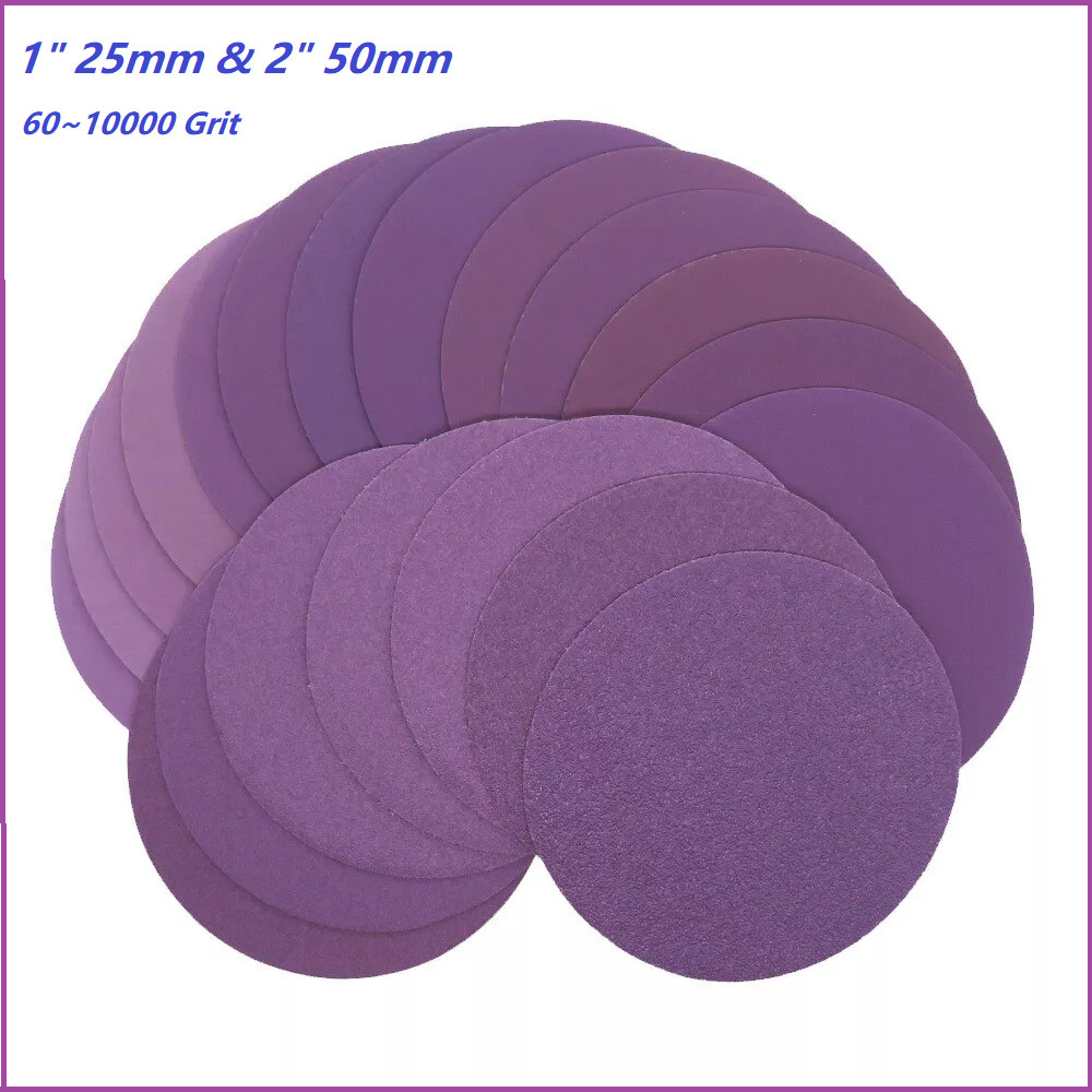 25mm/50mm Wet and Dry Sanding Discs Sandpaper Hook and Loop Pads Grit 60-10000