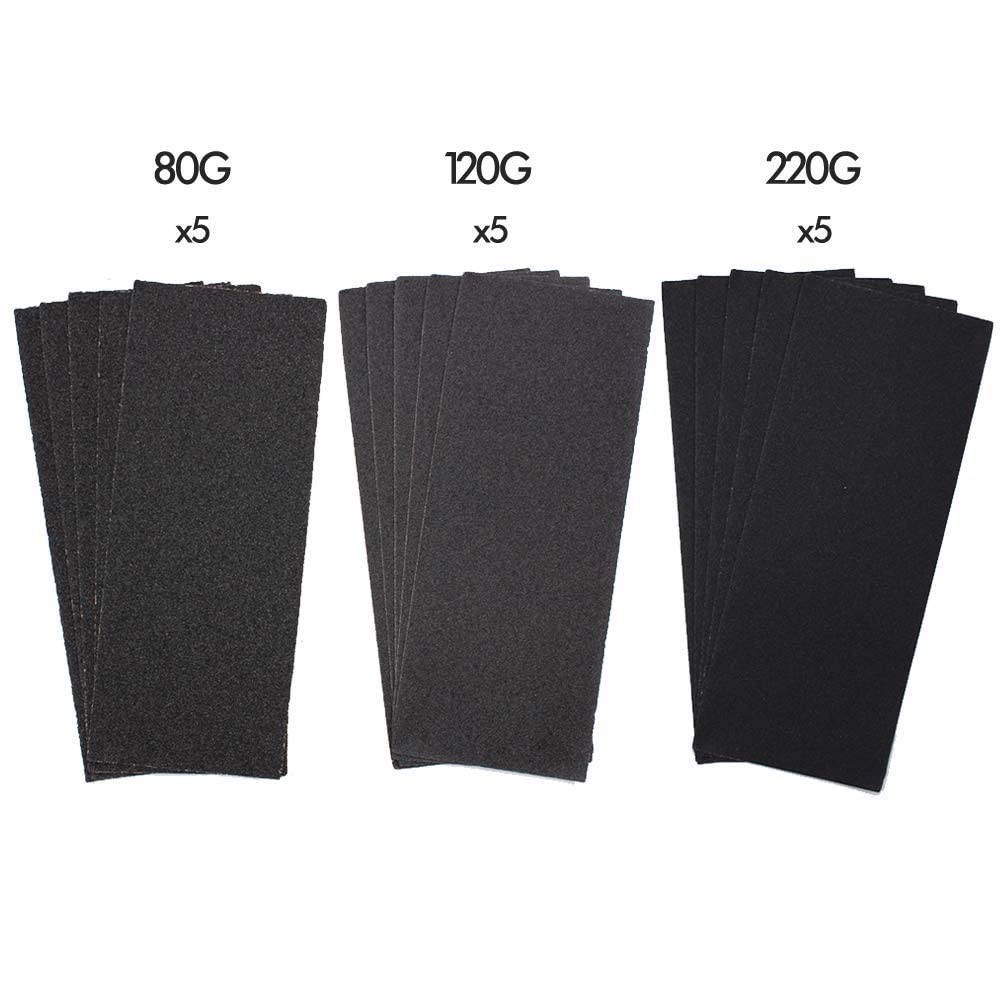 Annietfr 80 Grit 120 grit 220 Assorted 9 x 3.6 inches, Black