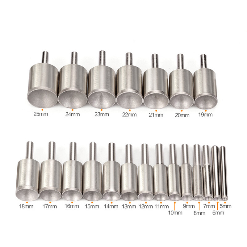 Fine Sand Diamond Burr Grinding Head Cylinder Concave For Bead Shaping 3-25mm