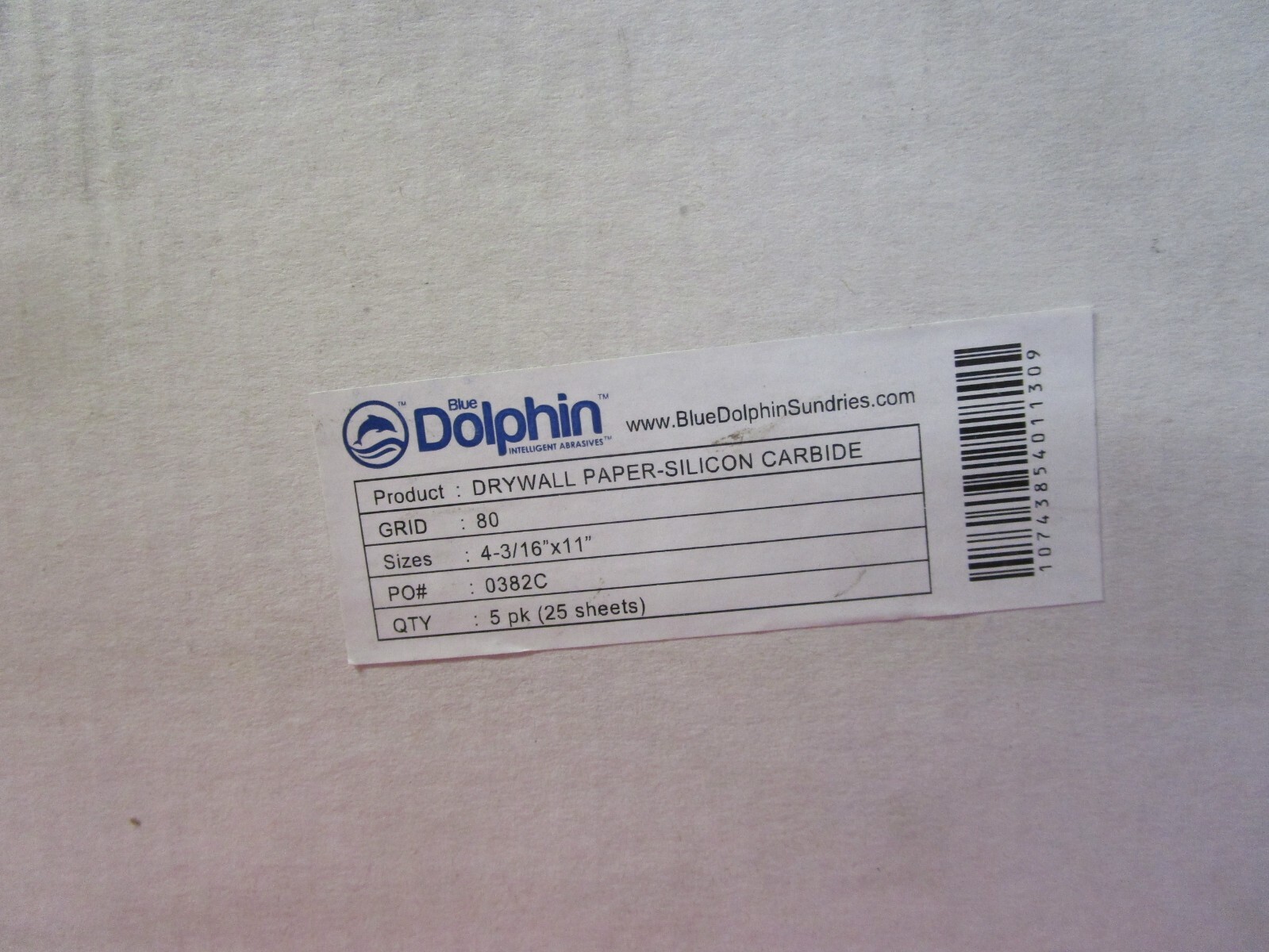 Qty (125) Blue Dolphin 80 Grit Drywall Sanding Sheets 4 3/16″x11″