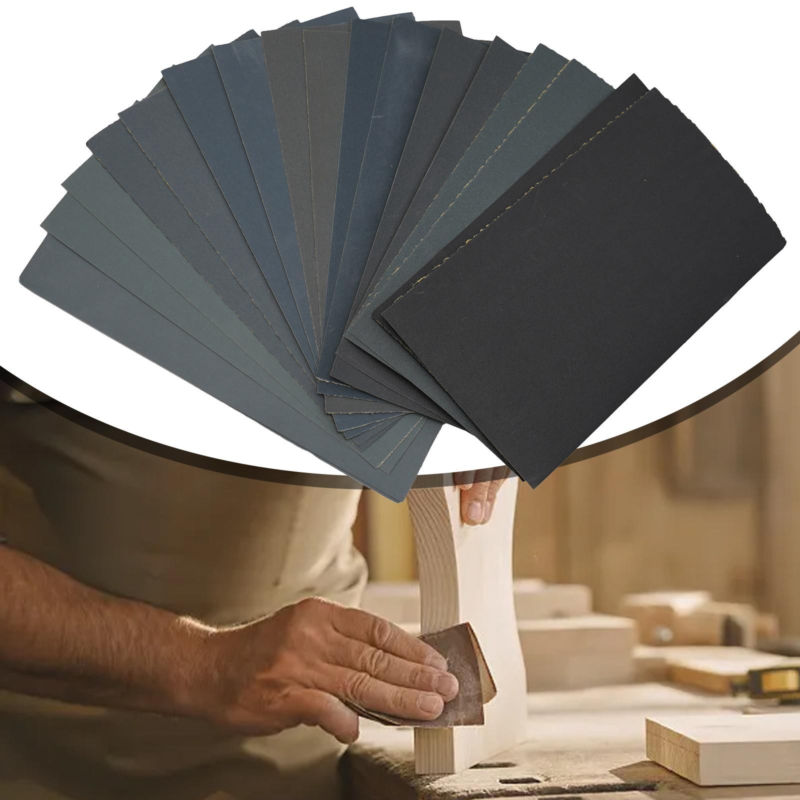 18PCS Sandpaper Set 400-3000 Grit Wet Dry Abrasive Polishing Sheets
