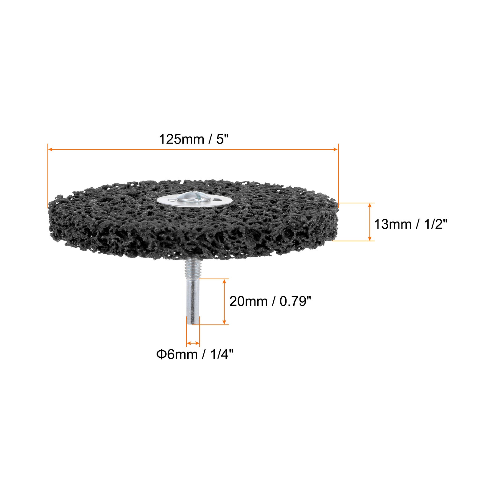2pcs Strip Wheel Stripping Wheels 5″x1/2″x1/4″ Shaft for Black
