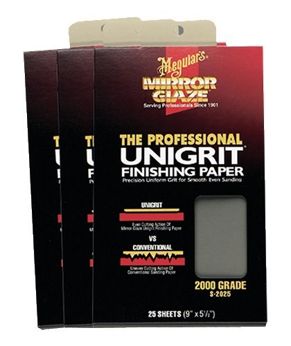 1500 Grit Automotive Sandpaper 25 Sheets Waterproof Smooth Finishing Paper