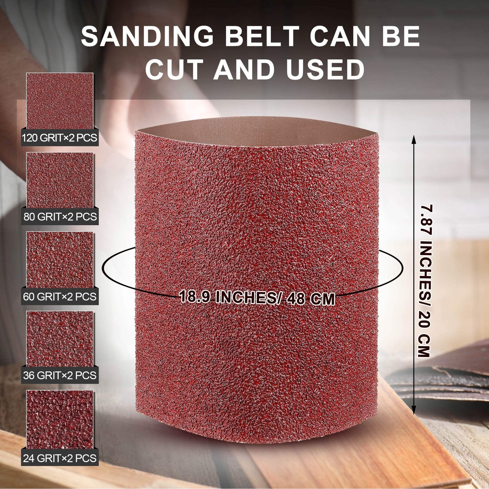 Demissle 10 Pack 8 x 19 Inch Floor Sanding Belt 24/36/60/80/120 Grit Heavy Du…