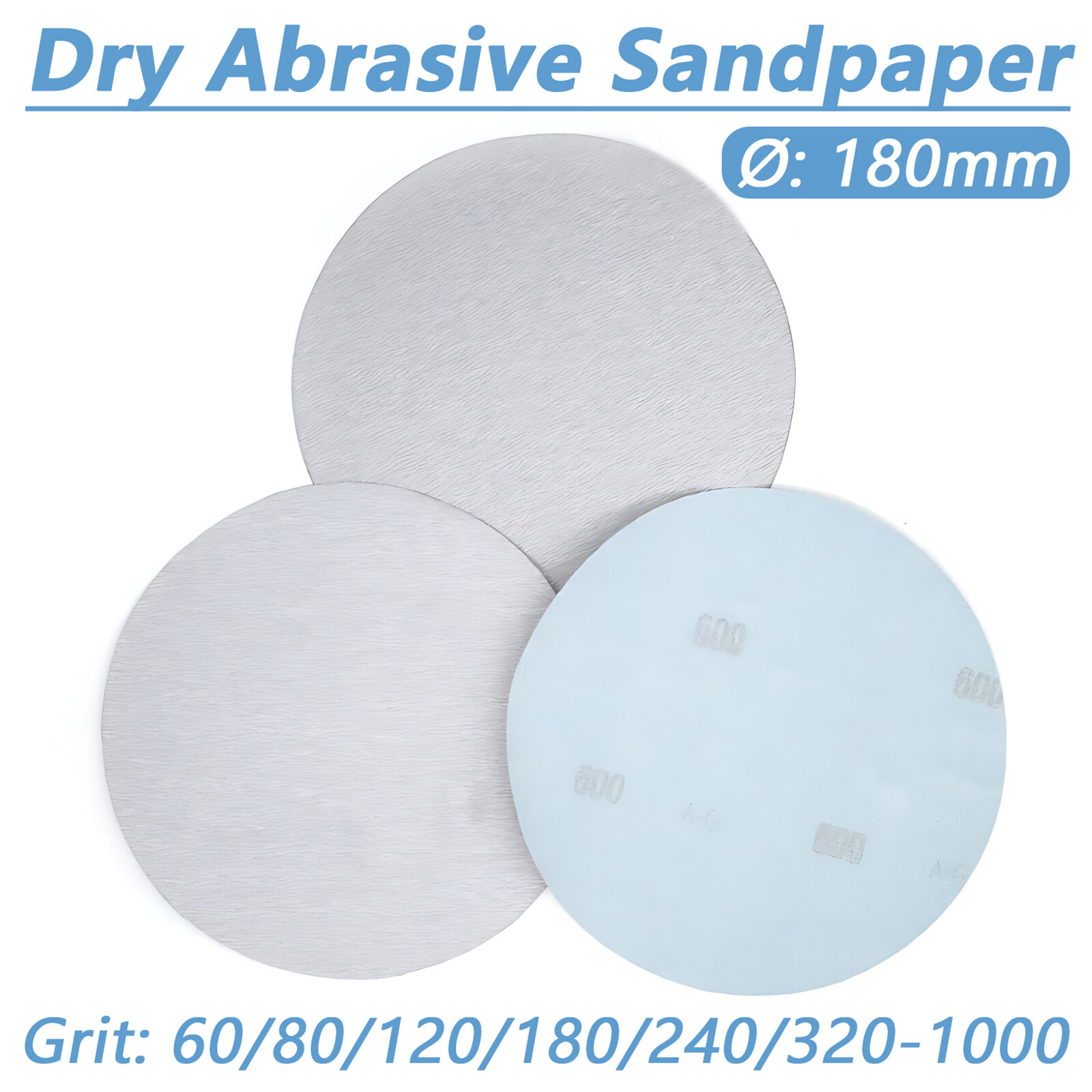 180mm 7″ Sanding Discs Hook and Loop Pads 60-1000 Grit Dry Abrasive Sandpaper