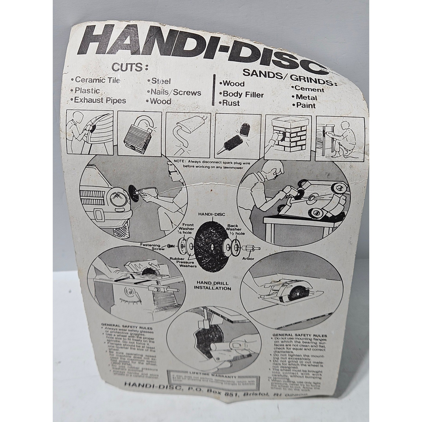 Handi-Disc Grinding Sanding Cutting Wheel Handi-Disc Metal Wood Plastic Ceramic