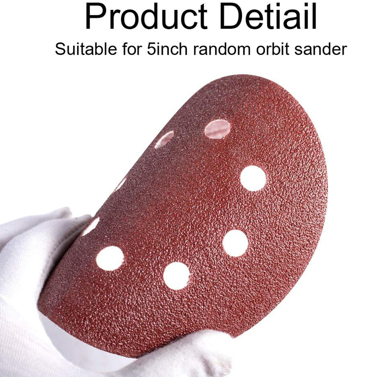 60PACK 5in 8-Hole Hook&Loop Sandpaper Sanding Disc 240 320 400 600 800 1000 Grit