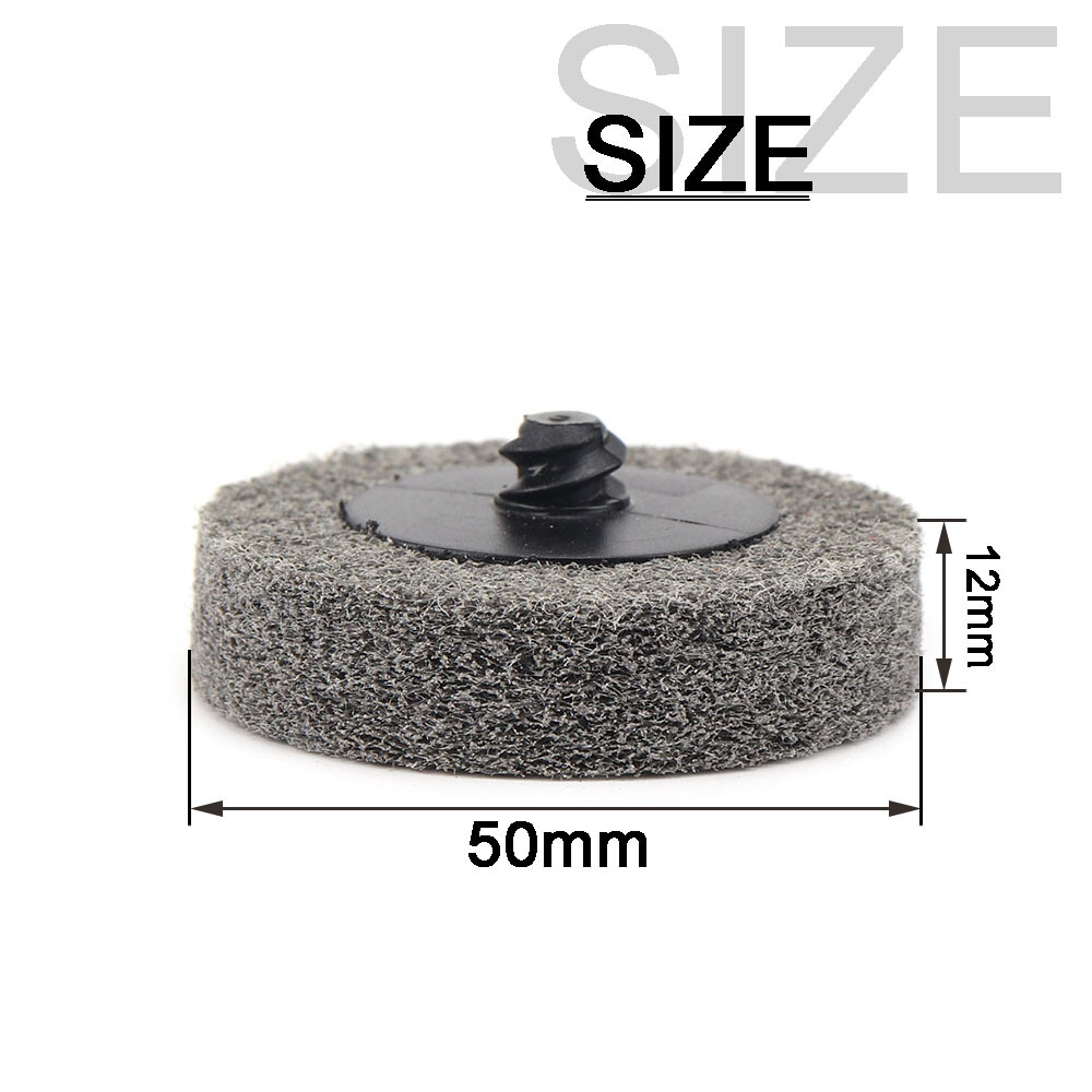 2″ 50mm R Lock Grey Fiber Polishing Wheel Discs Roll Buffing Pads 9P 1/4″ Shank
