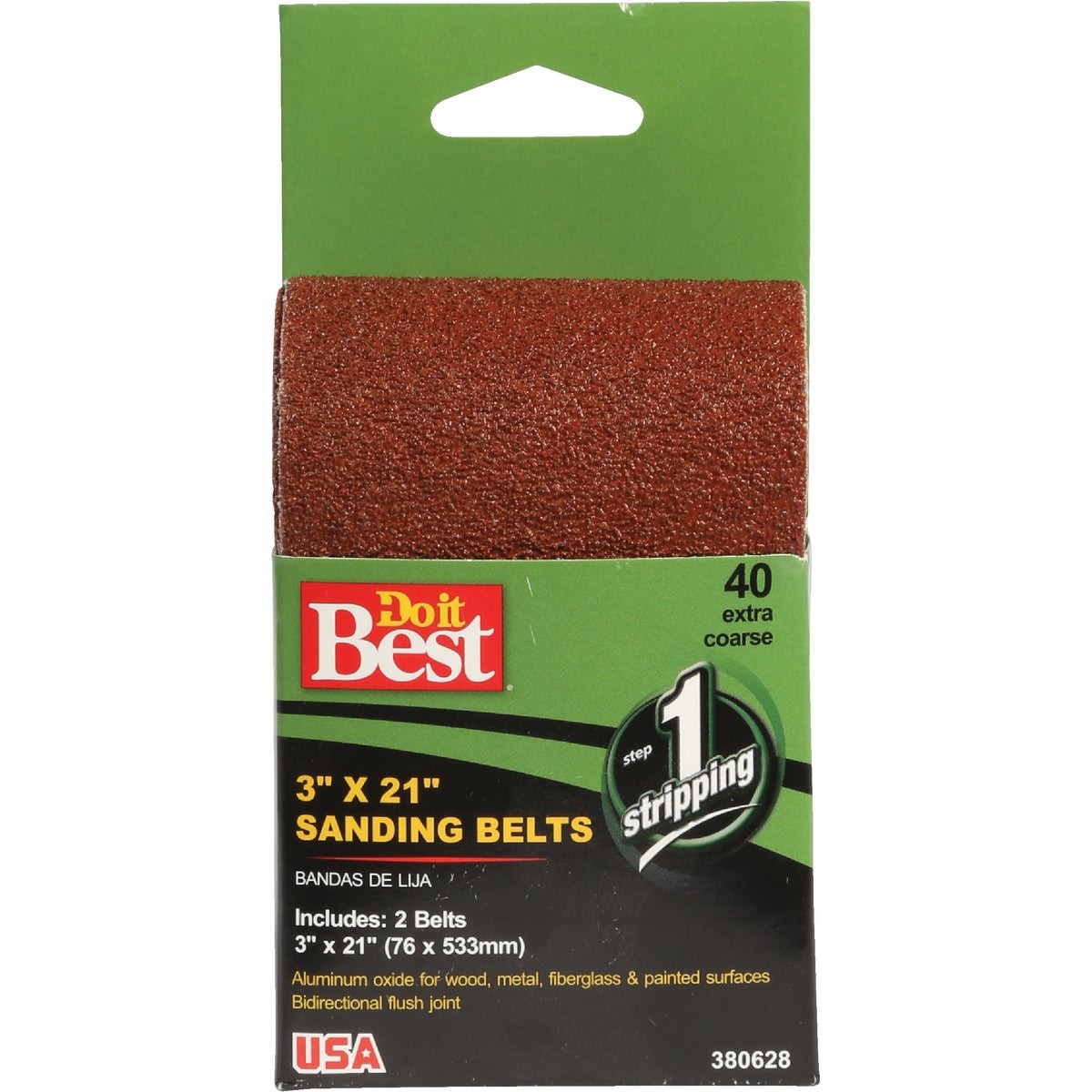 Do it Best 3 In. x 21 In. 40 Grit Heavy-Duty Sanding Belt (2-Pack) 380628GA SIM