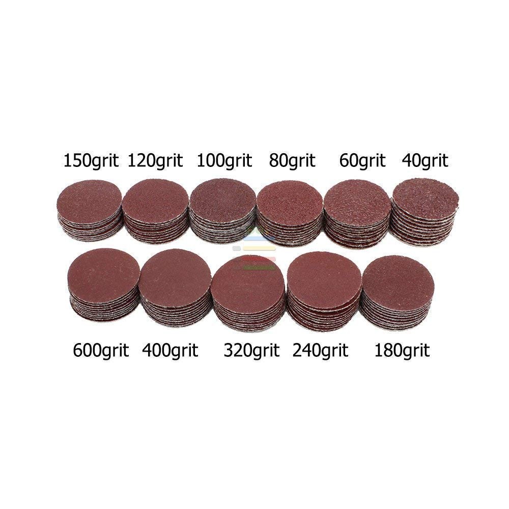 110pcs Sanding Discs with Polishing Pads – 1 Inch Brown Aluminum Oxide Abrasi…