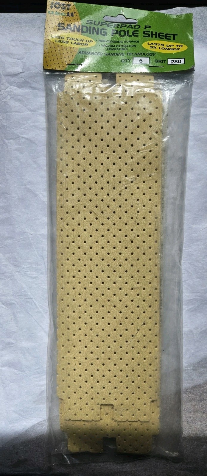 Jost Useit Superpad P – 10.5 Inch 280 Grit Sanding Abrasive Sheets – 5 Piece